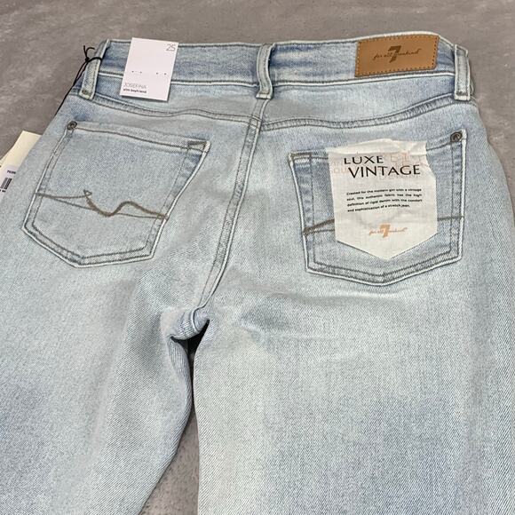NWT 7 For All Mankind Jeans Womens sz 25 Josefina Slim Boyfriend Luxe Button Fly - Picture 7 of 16